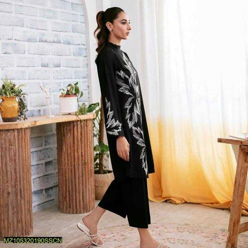 2pc women stitched arabic lawn cordset