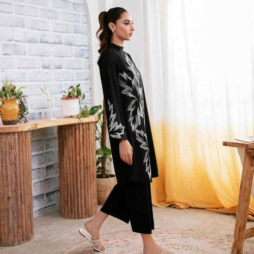 2pc women stitched arabic lawn cordset