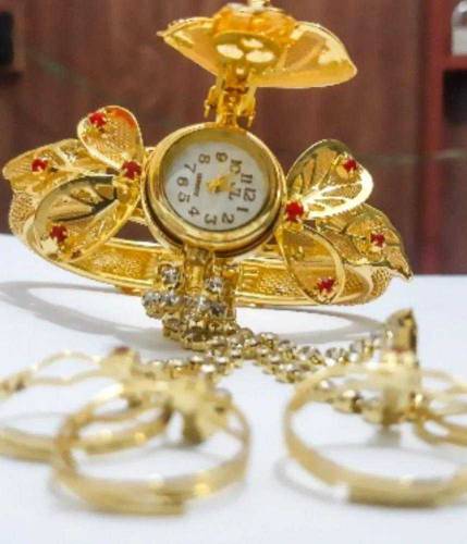 Gold plated bracelet watch bangle 