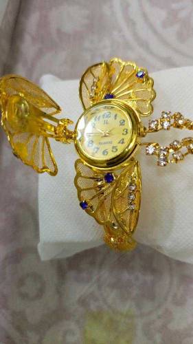 Gold plated bracelet watch bangle 