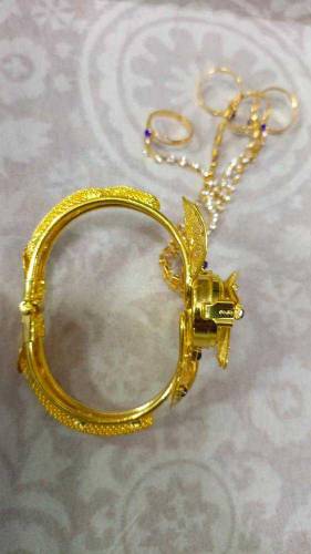 Gold plated bracelet watch bangle 