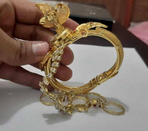 Gold plated bracelet watch bangle 
