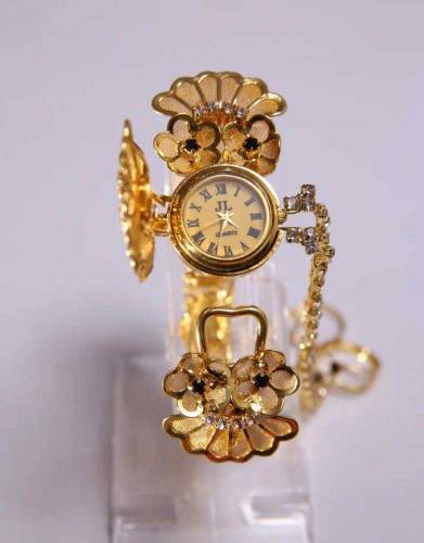 Gold plated bracelet watch bangle 