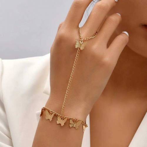 1 PC alloy gold plated modern butterfly charm bracelet 