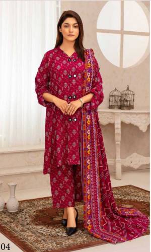3 Piece printed Doria linen 
