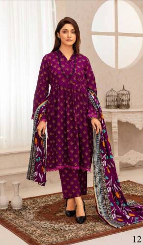 3 Piece printed Doria linen 