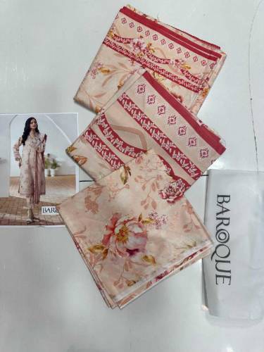 3 pcs Womens unstiched linen digital print suite