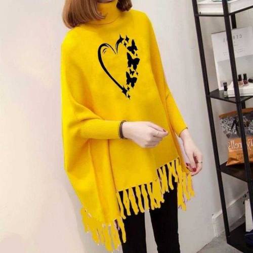 Women's Polyester Herat Printed Poncho Cape Shawl 