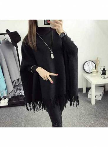 Women's Polyester Herat Printed Poncho Cape Shawl 