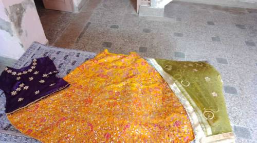 Hand made mehndi lehnga 