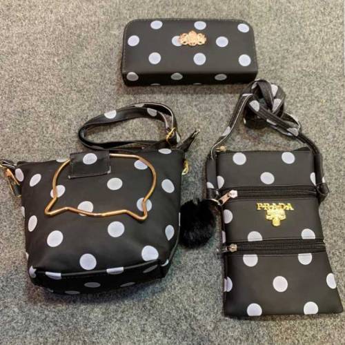 3 Piece Polka Dot Purse Set 