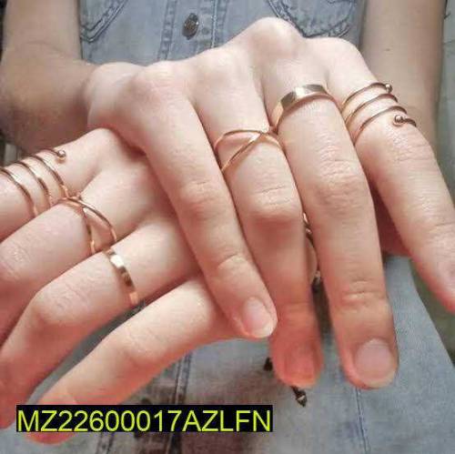 6 pcs golden ring set