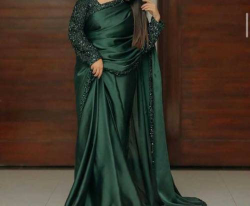 women unstitched silk sequince fancy saree