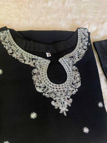 3 Pcs Women's Stitched Chiffon Embroidered Suit 