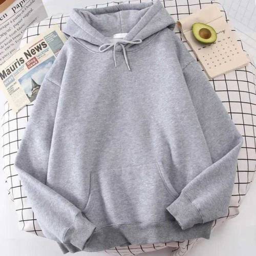 Soft grey ! Men's fleece plain hoodie for sale 