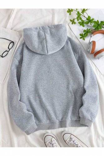 Soft grey ! Men's fleece plain hoodie for sale 