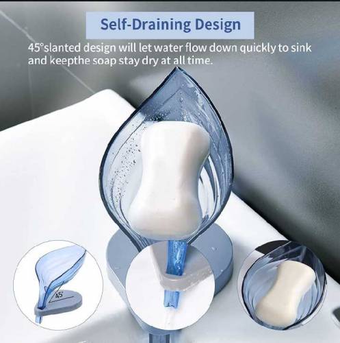 Newstyle Leaf Shape Soap Box Drain Soap Holder Box Bathroom Shower Soa