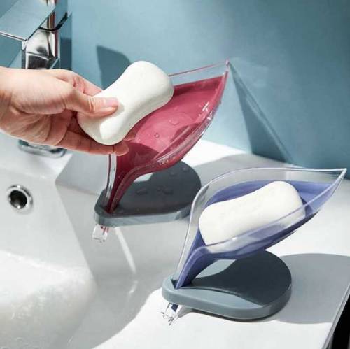 Newstyle Leaf Shape Soap Box Drain Soap Holder Box Bathroom Shower Soa