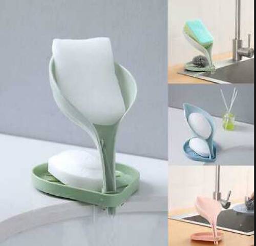 Newstyle Leaf Shape Soap Box Drain Soap Holder Box Bathroom Shower Soa