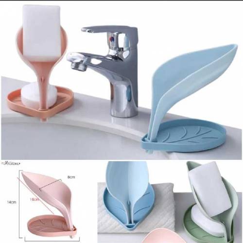 Newstyle Leaf Shape Soap Box Drain Soap Holder Box Bathroom Shower Soa