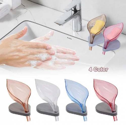 Newstyle Leaf Shape Soap Box Drain Soap Holder Box Bathroom Shower Soa