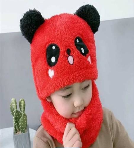 Winter kids cap with beanie neck