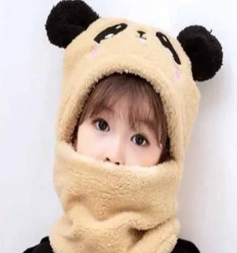 Winter kids cap with beanie neck