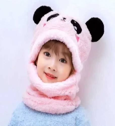 Winter kids cap with beanie neck