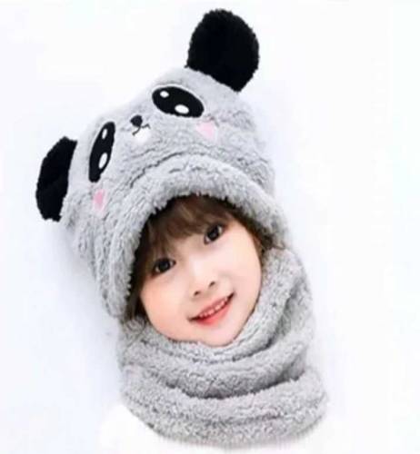 Winter kids cap with beanie neck