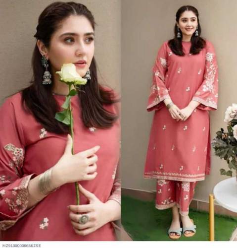  Woman Dhanak embroidered dress
