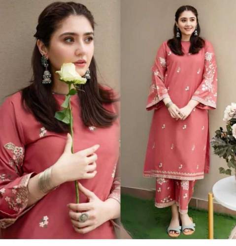  Woman Dhanak embroidered dress