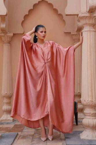 ladies silk stitched kaftan gown 