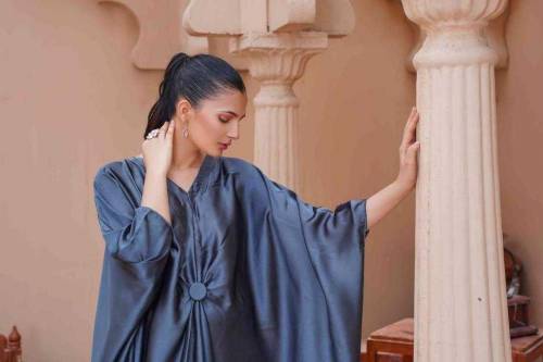 ladies silk stitched kaftan gown 