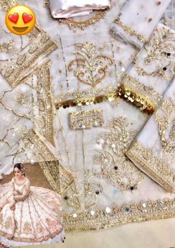 embroidery net frock