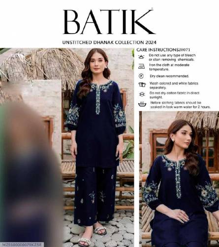 women unstitched Dhanak Embroidered Suit 