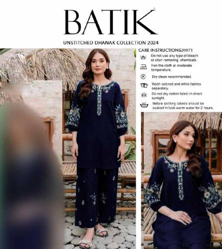 women unstitched Dhanak Embroidered Suit 