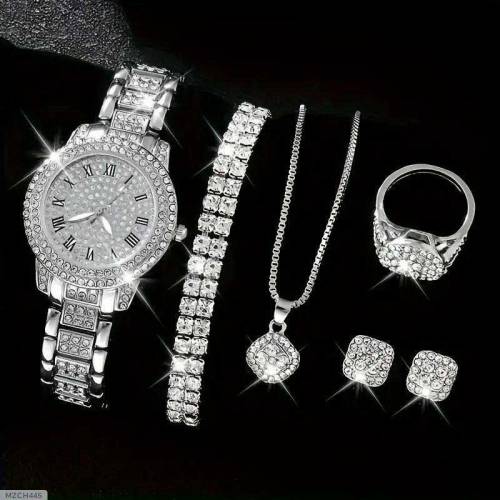 Women's Diamond Artificial Set - Number Watch - Rose Gold