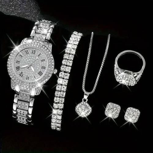 Women's Diamond Artificial Set - Number Watch - Rose Gold