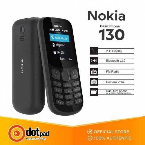 Nokia 130 Dual Sim 💯 PTA approved 1year warranty box 🎁