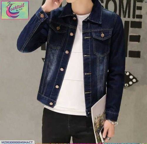 Women Stitched Denim Plain Jacket 