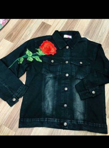 Women Stitched Denim Plain Jacket 
