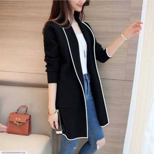 Women Stitched Denim Plain Jacket 