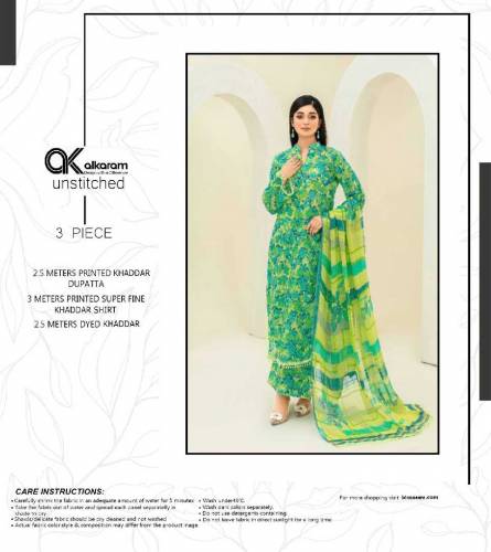 Original Khaddar 3 piece new collection made as alkaram