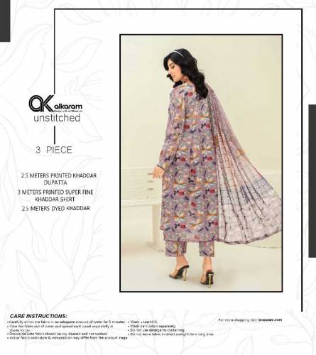 Original Khaddar 3 piece new collection made as alkaram