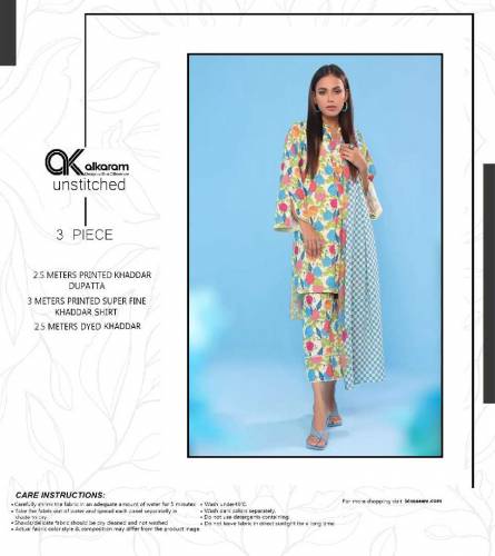 Original Khaddar 3 piece new collection made as alkaram