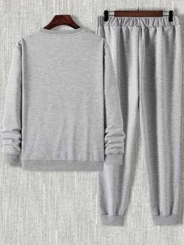 2pcs men,s fleeca graphic sweatshirt track suit