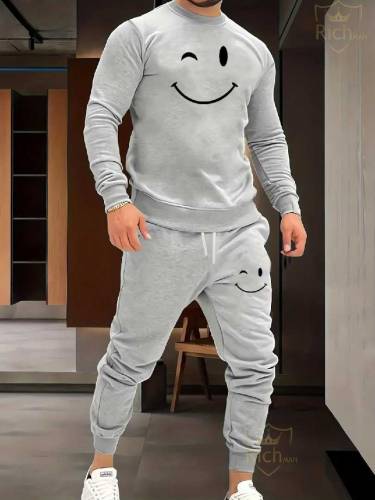 2pcs men,s fleeca graphic sweatshirt track suit