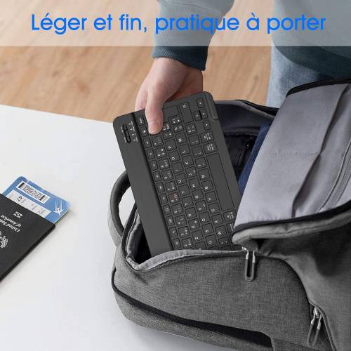 Fintie Ultra Thin (4 mm) Bluetooth Keyboard with French Layout AZERTY