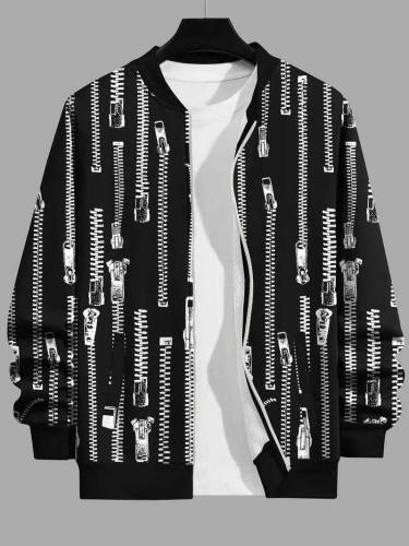 men's printed polyester jacket-1 pc stylish outerwear 