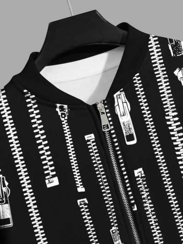 men's printed polyester jacket-1 pc stylish outerwear 